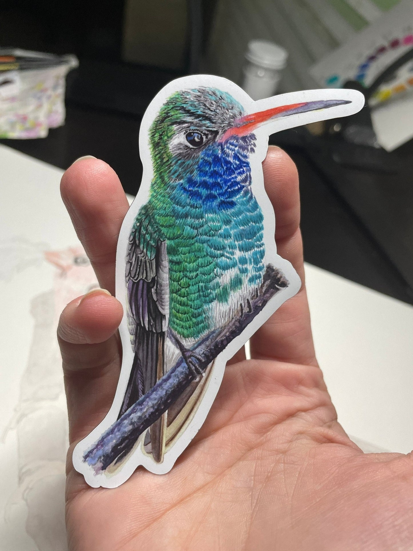Broad-billed Hummingbird - Bird Art by KB - Magnet