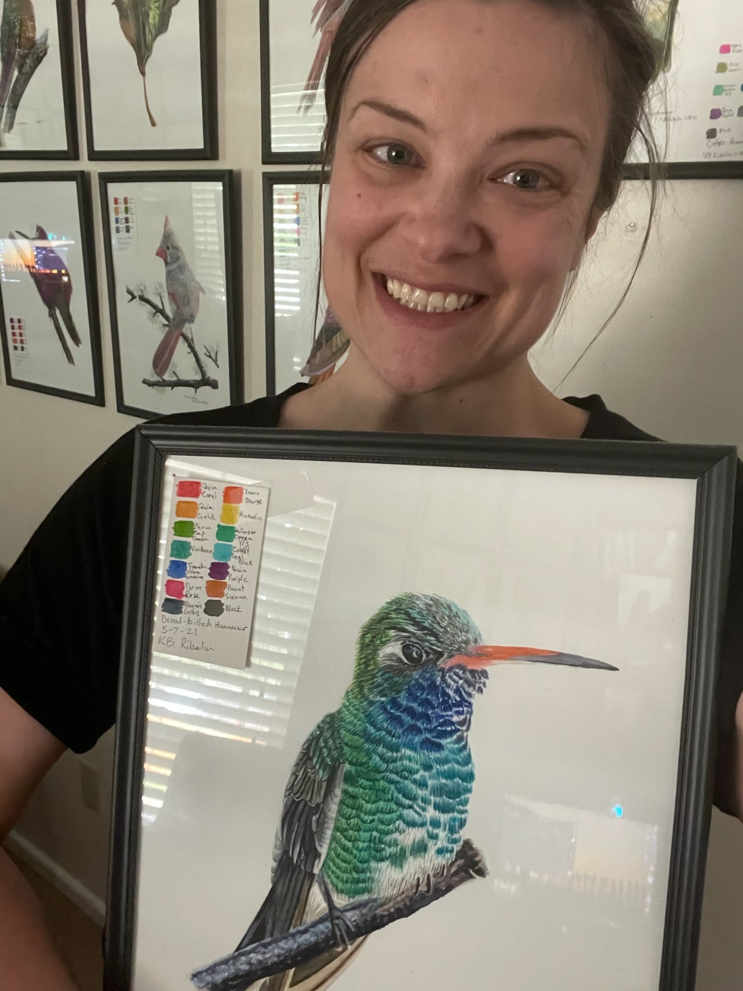 Broad-billed Hummingbird - Bird Art by KB - Original