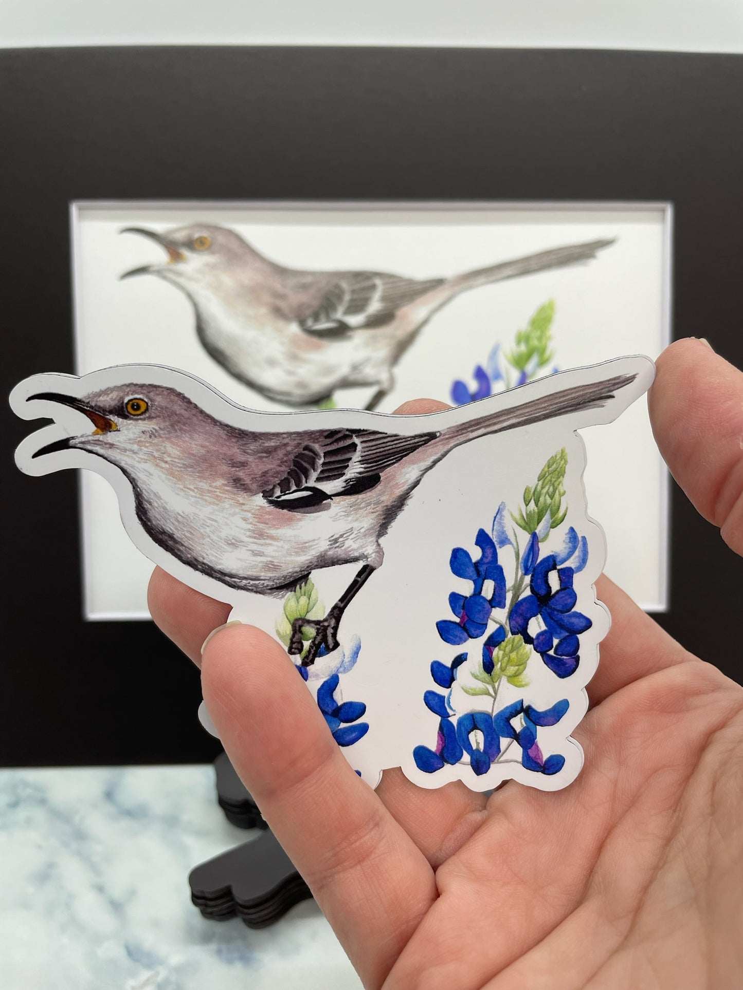 Mockingbird - Bird Art by KB - Magnet