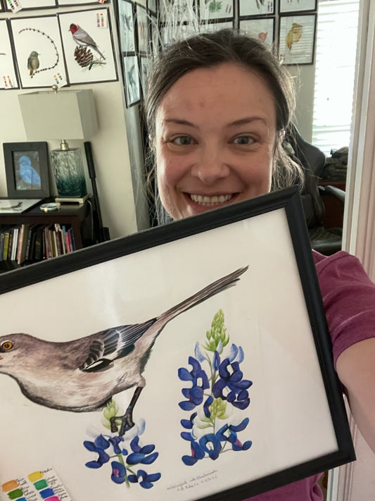 Mockingbird - Bird Art by KB - Original