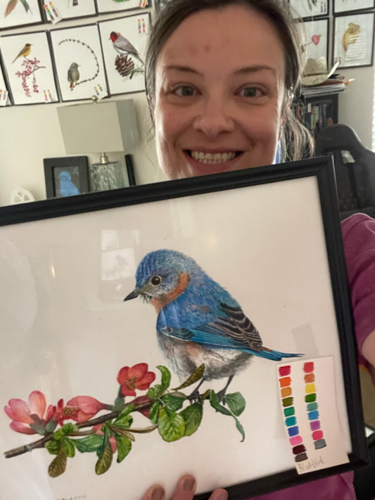 Bluebird - Bird Art by KB - Original