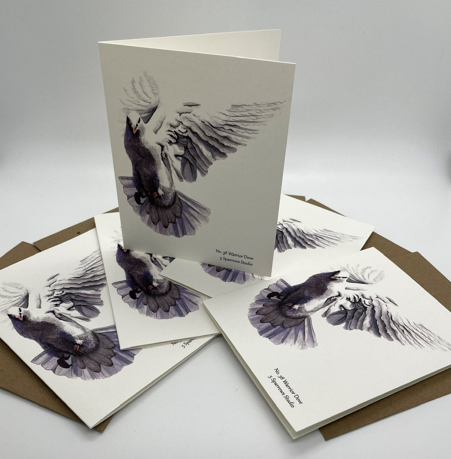 Dove Warrior - Bird Art by KB - Notecard Set