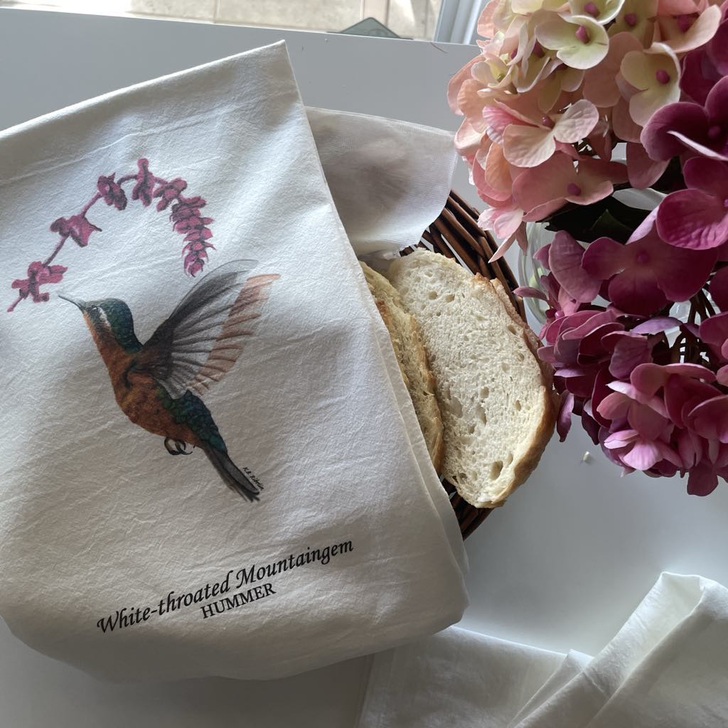 White-throated Mountaingem Hummingbird - Bird Art by KB - Towel 2