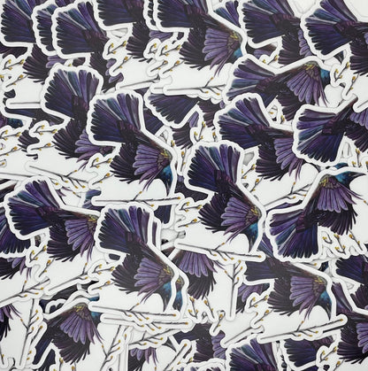 Common Grackle - Bird Art by KB - Sticker