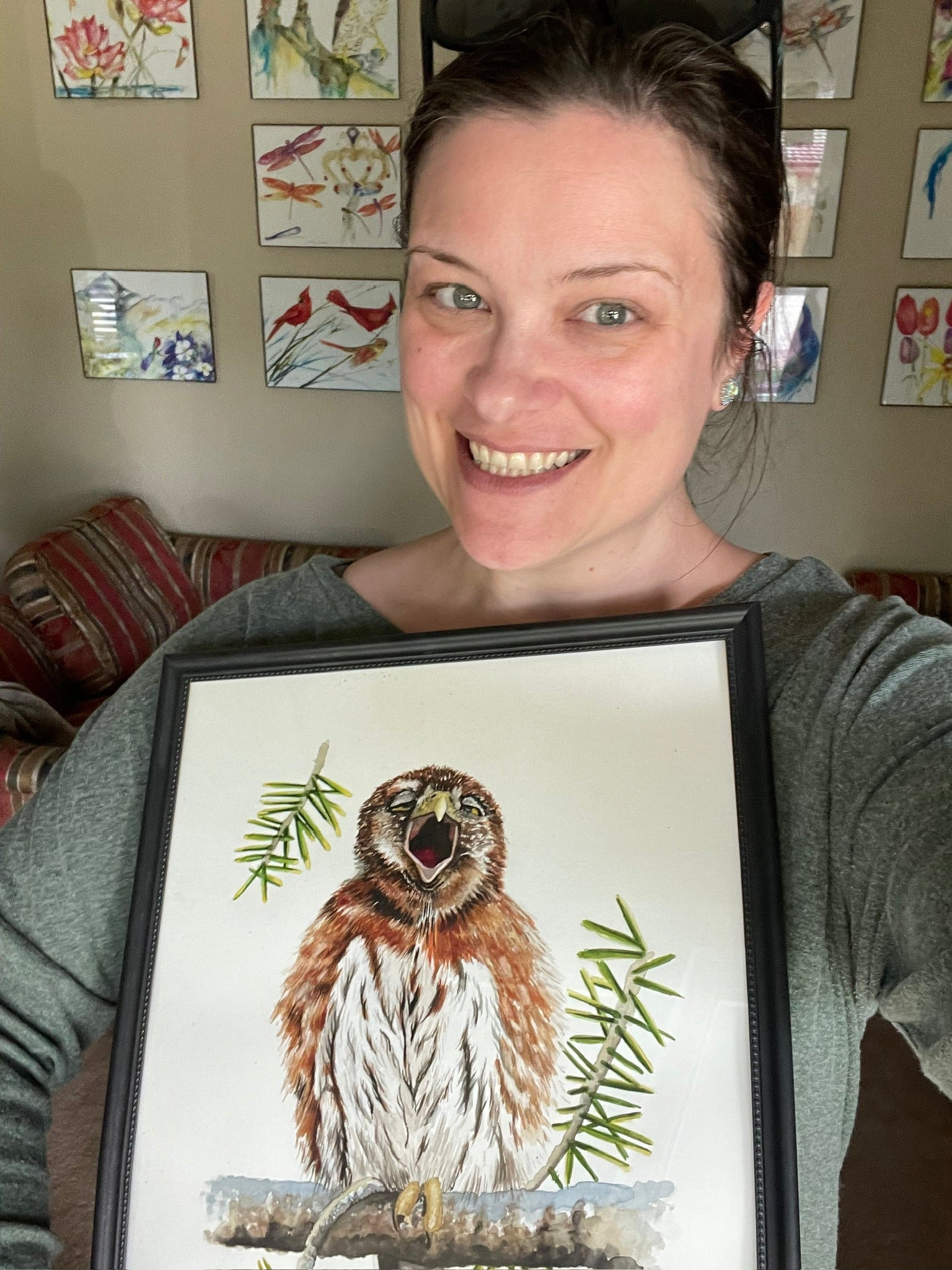 Northern Pygmy Owl - BIrd Art by KB - Original