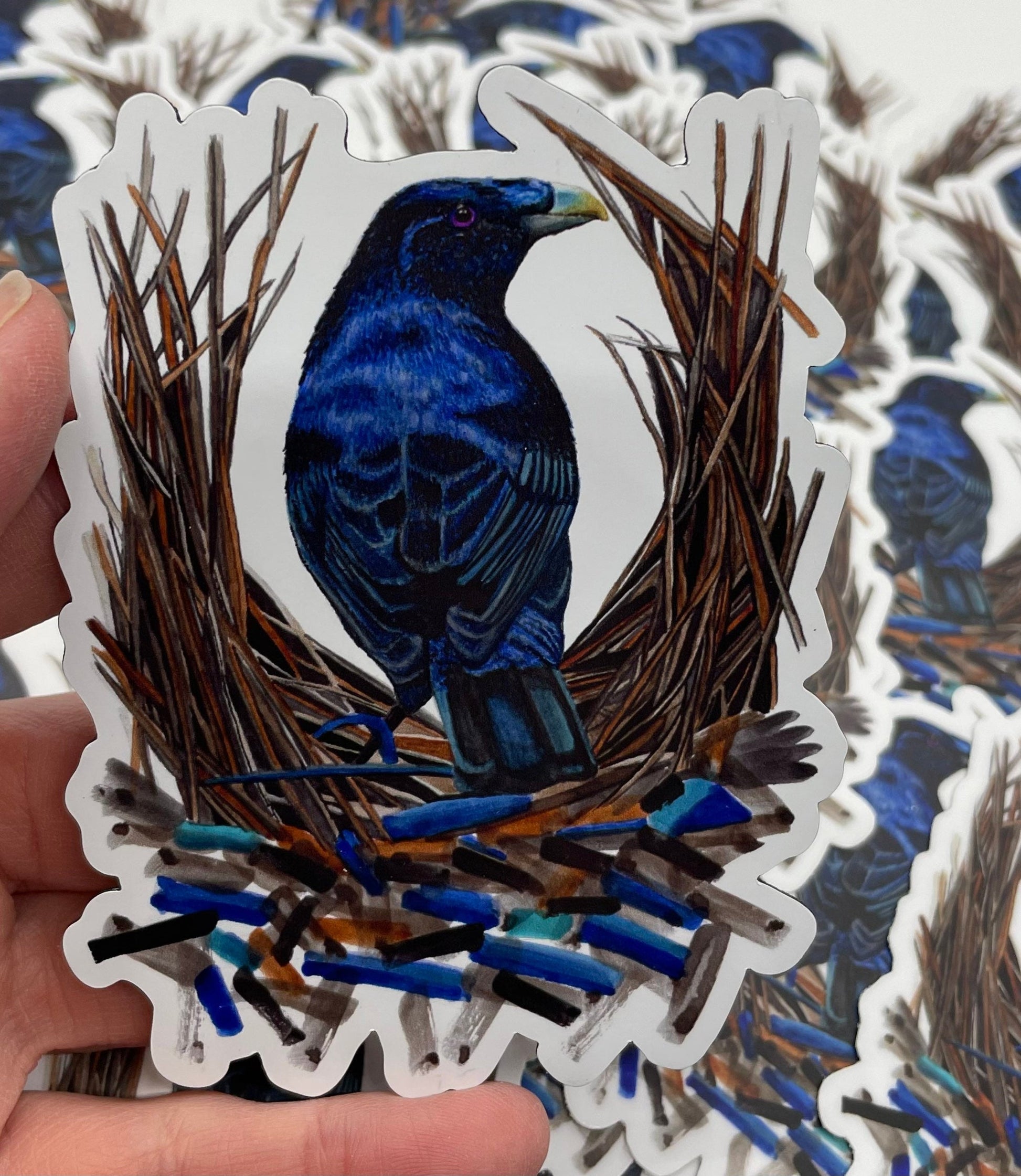 Satin Bower Bird - Bird Art by KB - Magnet