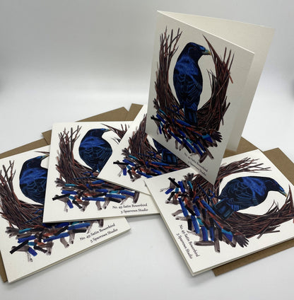 Satin Bower Bird - Bird Art by KB - Notecard Set