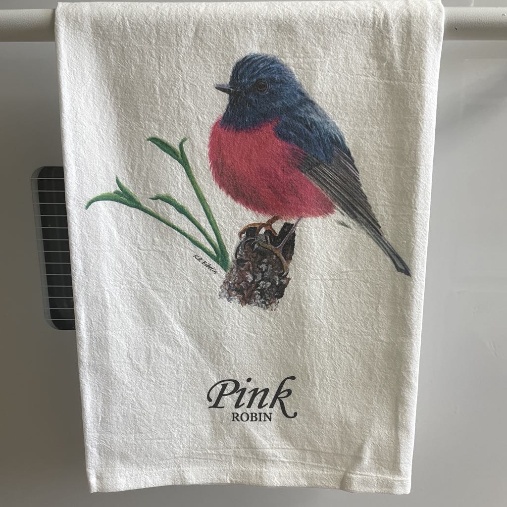 Pink Robin - Bird Art by KB - Towel