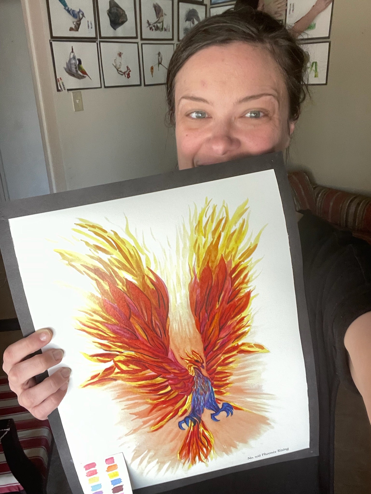 Phoenix Rising - Bird Art by KB - Original