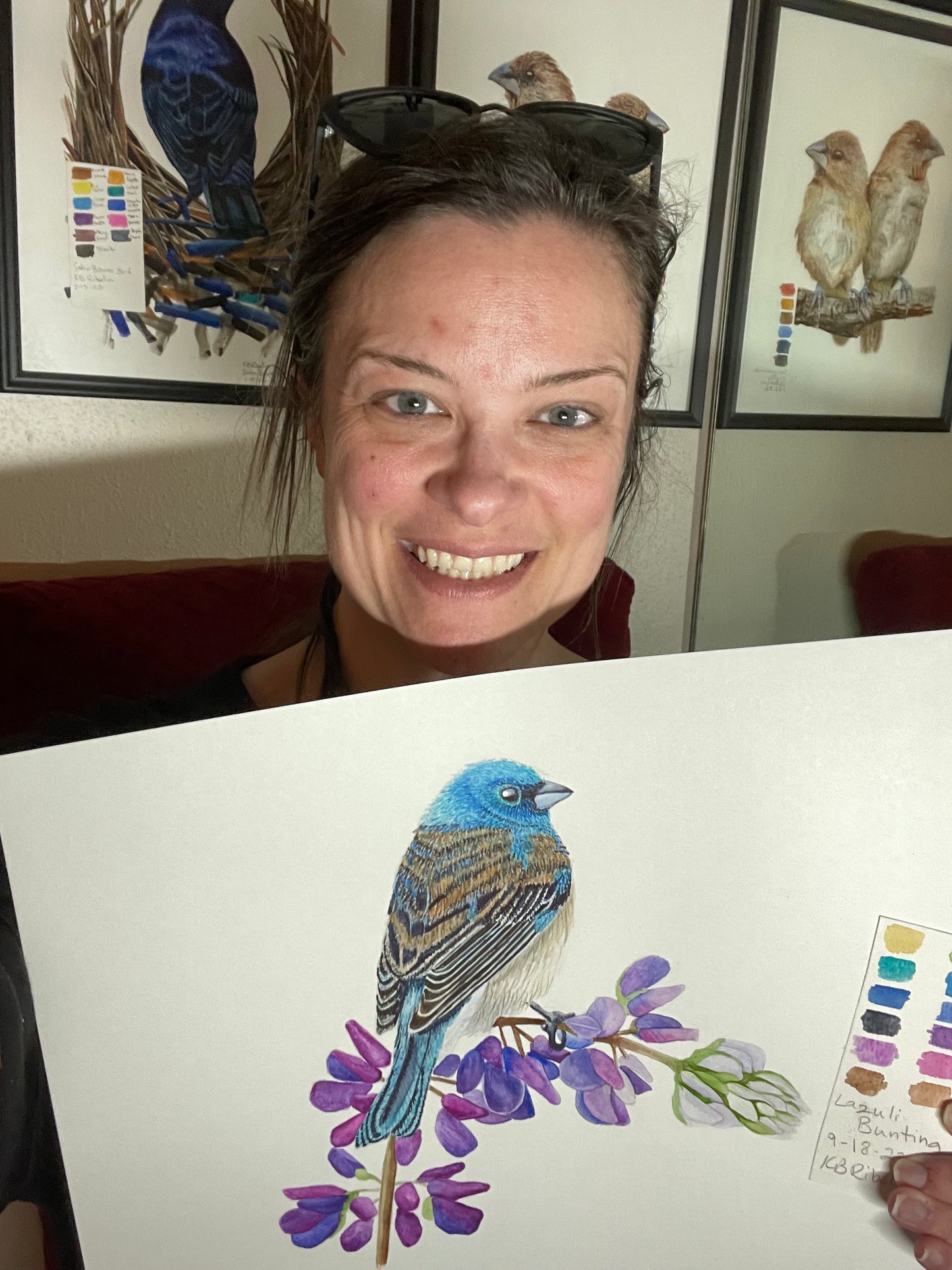 Lazuli Bunting - Bird Art by KB - Original
