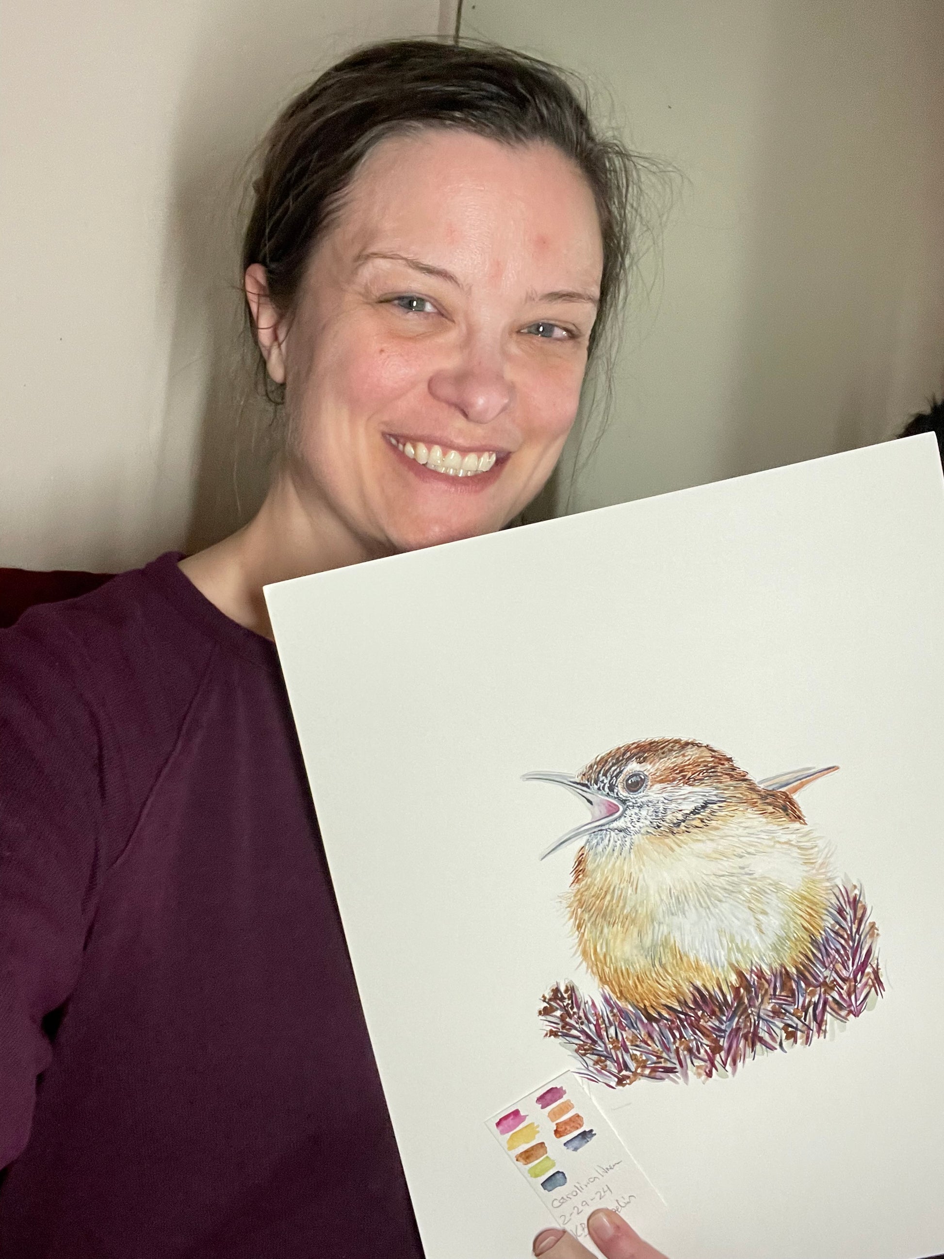 Carolina Wren - Bird Art by KB - Original