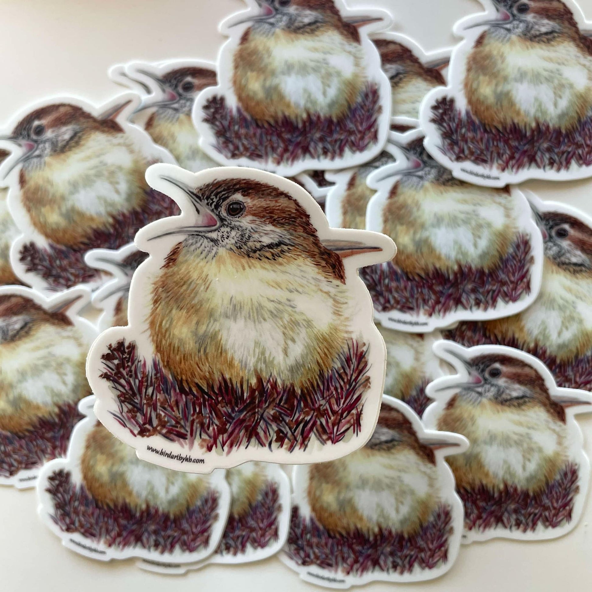 Carolina Wren - Bird Art by KB - Sticker