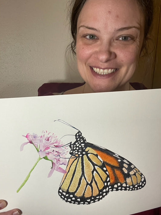 Monarch Butterfly - Bird Art by KB - Original