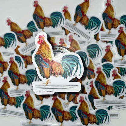 Red Junglefowl (Male) - Bird Art by KB - Sticker