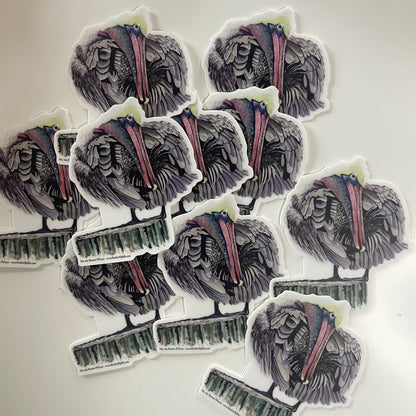 Brown Pelican - Bird Art by KB - Sticker