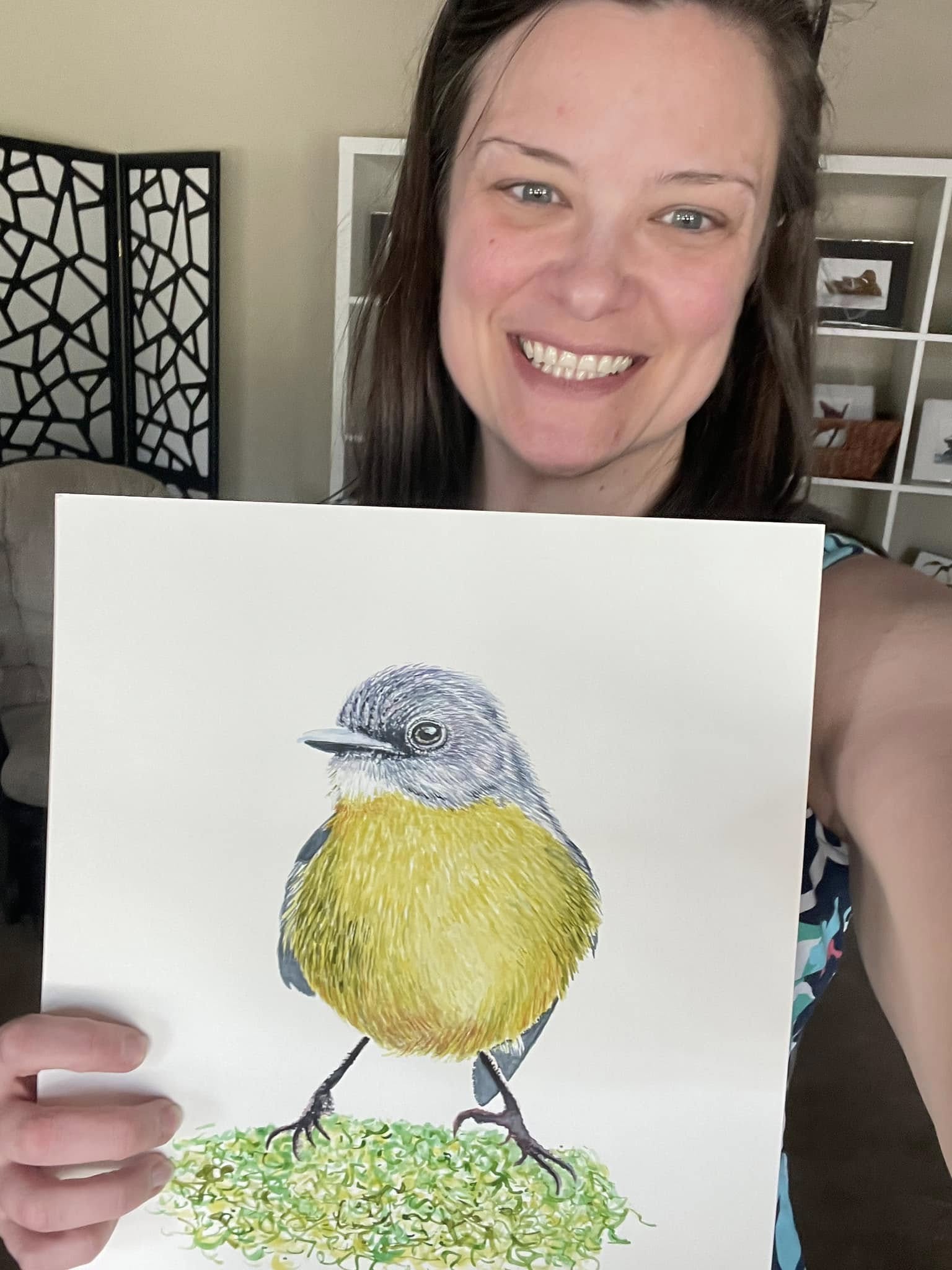 Eastern Yellow Robin - Bird Art by KB - Original