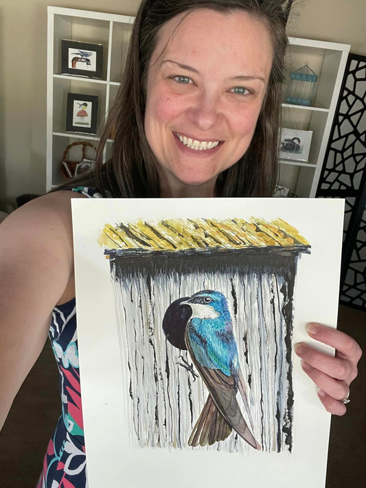 Tree Swallow - Bird Art by KB - Original