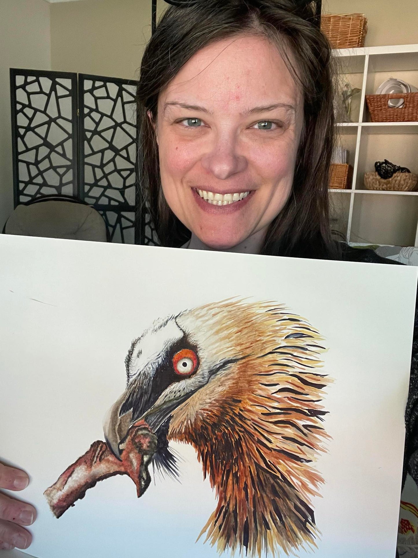 Bearded Vulture - Bird Art by KB - Original