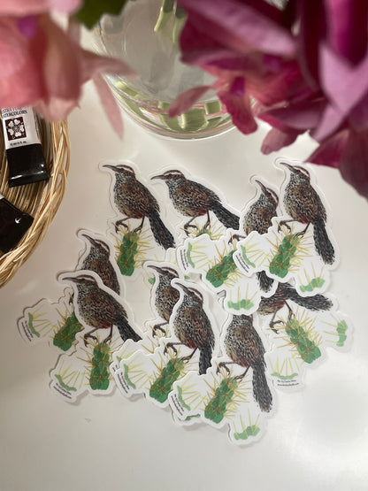 Cactus Wren - Bird Art by KB - Sticker