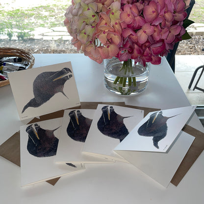 Razorbill - Bird Art by KB - Notecard Set