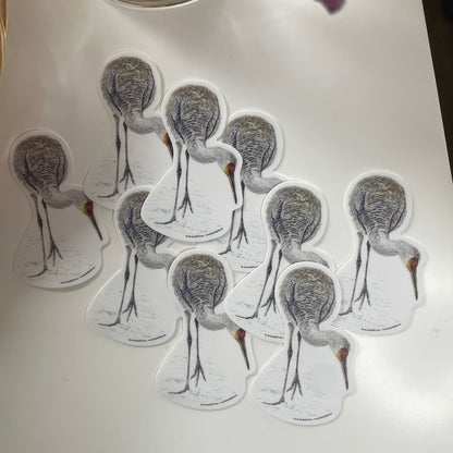 Sandhill Crane - Bird Art by KB - Sticker