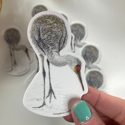 Sandhill Crane - Bird Art by KB - Sticker