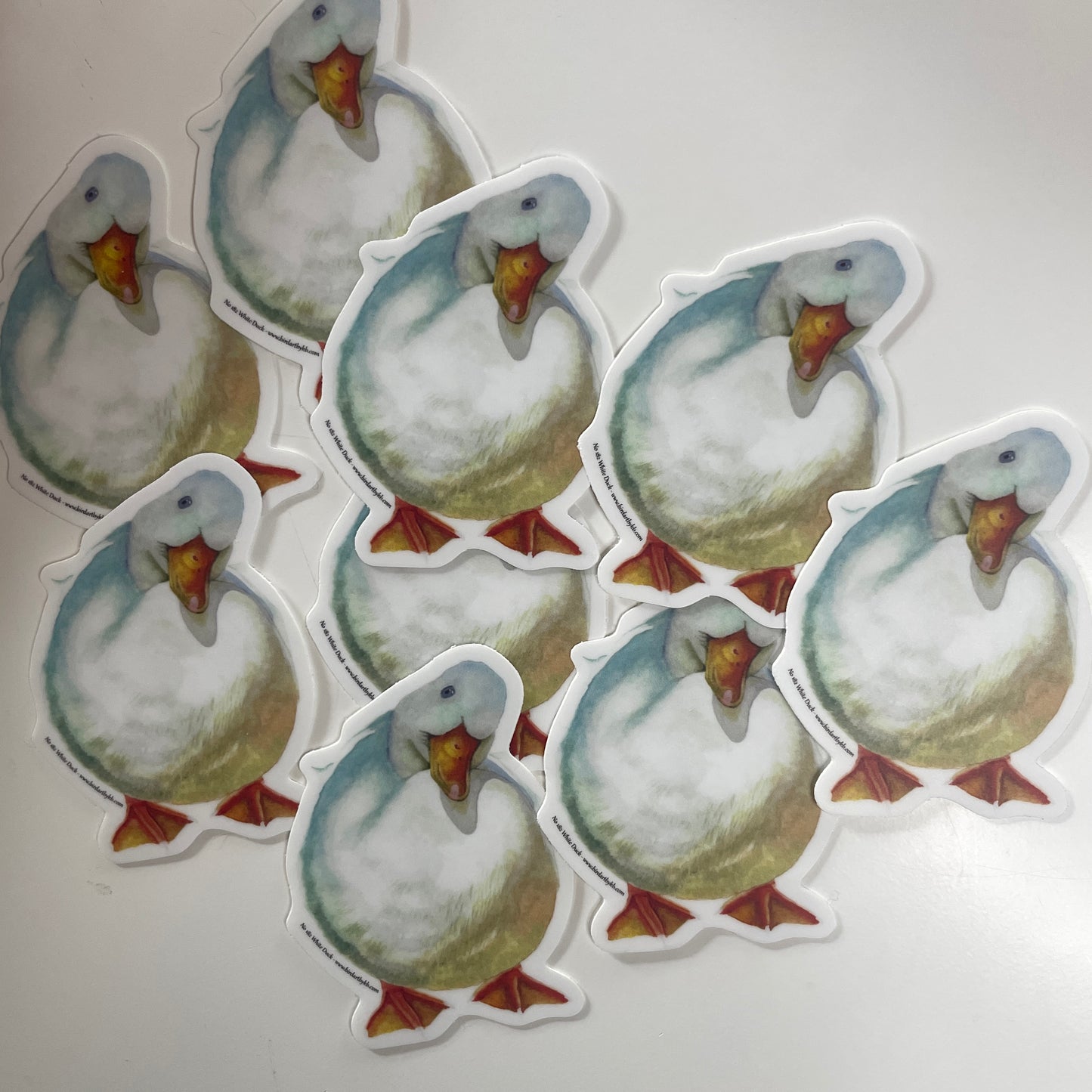 White Duck - Bird Art by KB - Sticker