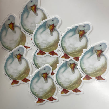 White Duck - Bird Art by KB - Sticker