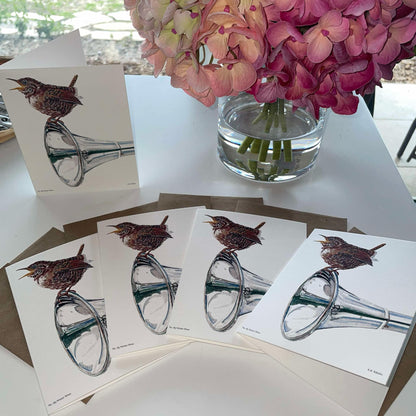 Winter Wren - Bird Art by KB - Notecard Set