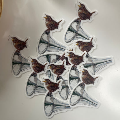 Winter Wren - Bird Art by KB - Sticker