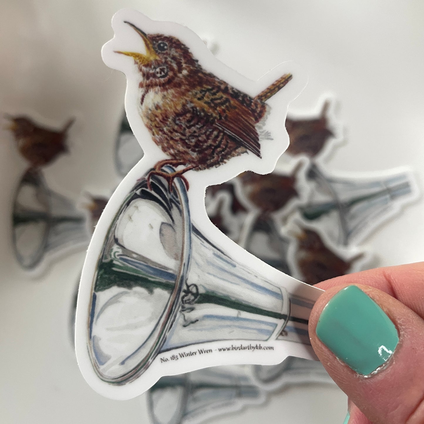 Winter Wren - Bird Art by KB - Sticker