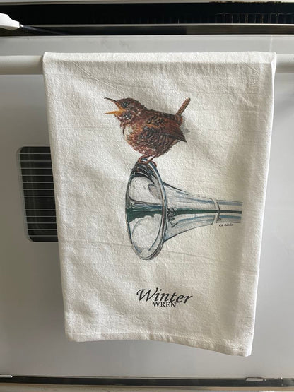 Winter Wren - Bird Art by KB - Towel