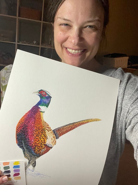 Common Pheasant - Bird Art by KB - Original