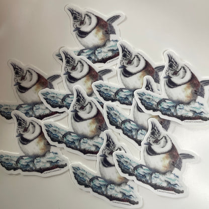 Crested Tit- Bird Art by KB - Sticker