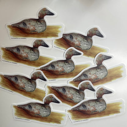 Canvasback Duck Decoy - Bird Art by KB - Sticker