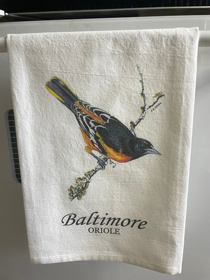 Baltimore Oriole - Bird Art by KB - Towel