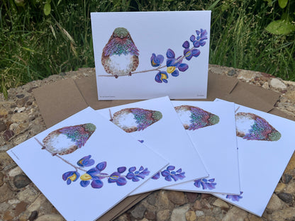 Volcano Hummingbird - Bird Art by KB - Notecard Set