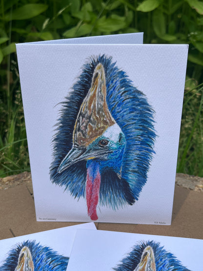 Cassowary - Bird Art by KB - Notecard