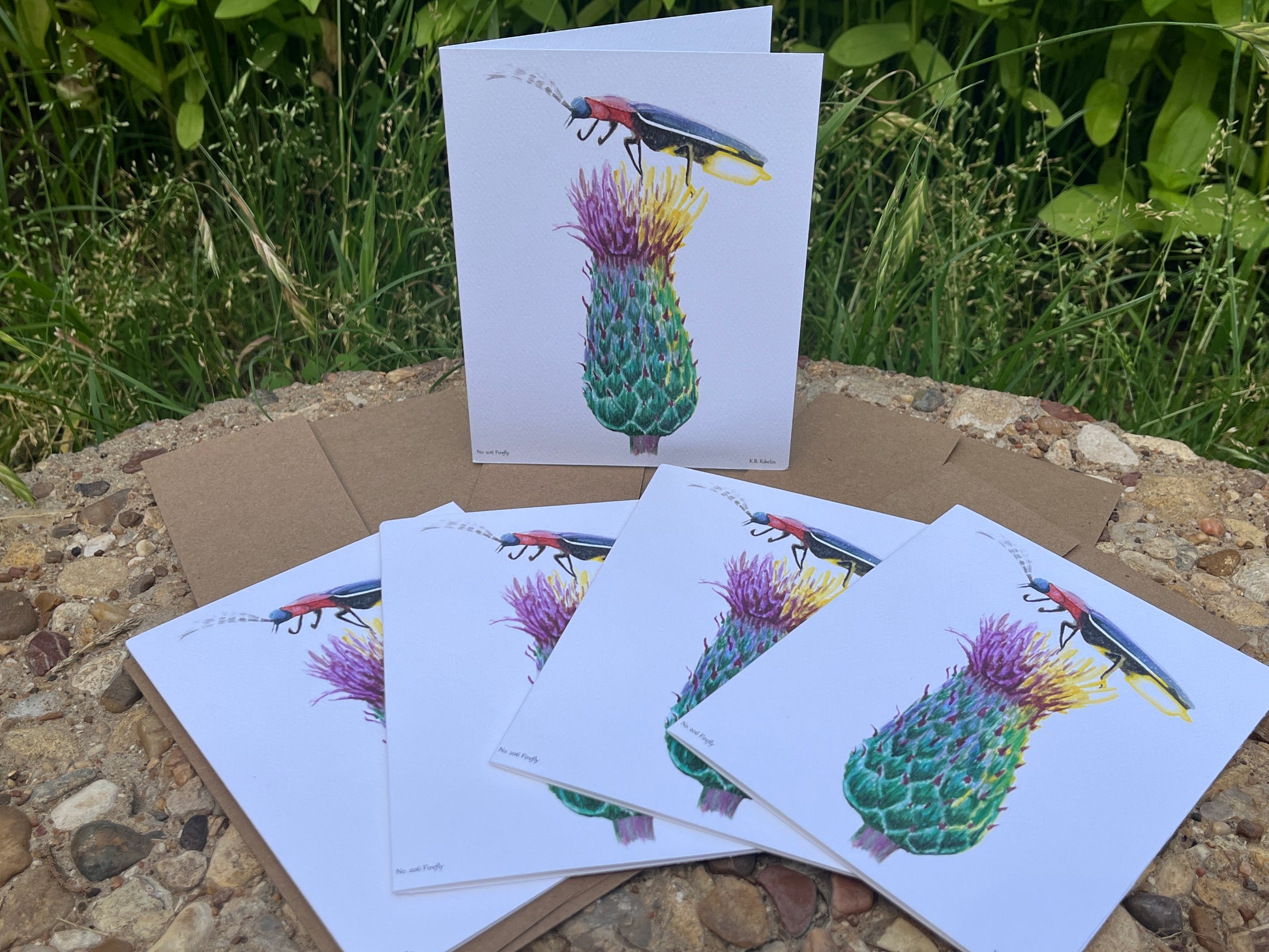 Firefly - Bird Art by KB - Notecard Set