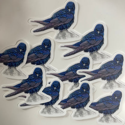 Purple Martin - Bird Art by KB - Sticker
