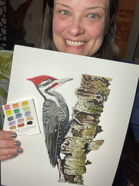 Pileated Woodpecker - Bird Art by KB - Original