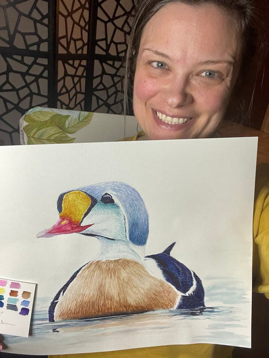 King Eider - Bird Art by KB - Original