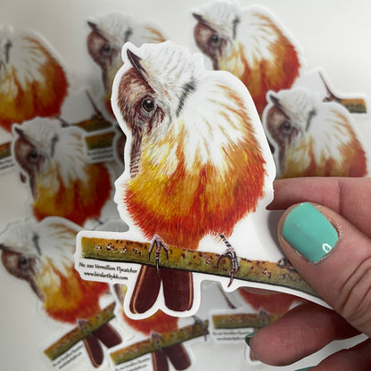 Vermillion Flycatcher - Bird Art by KB - Sticker