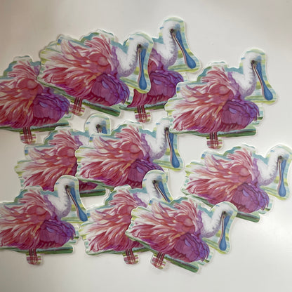 Roseate Spoonbill - Bird Art by KB - Sticker