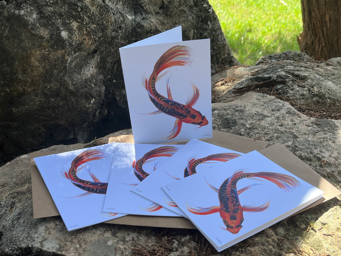 Koi - Bird Art by KB - Notecard Set