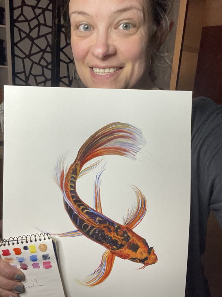 Koi - Bird Art by KB - Original