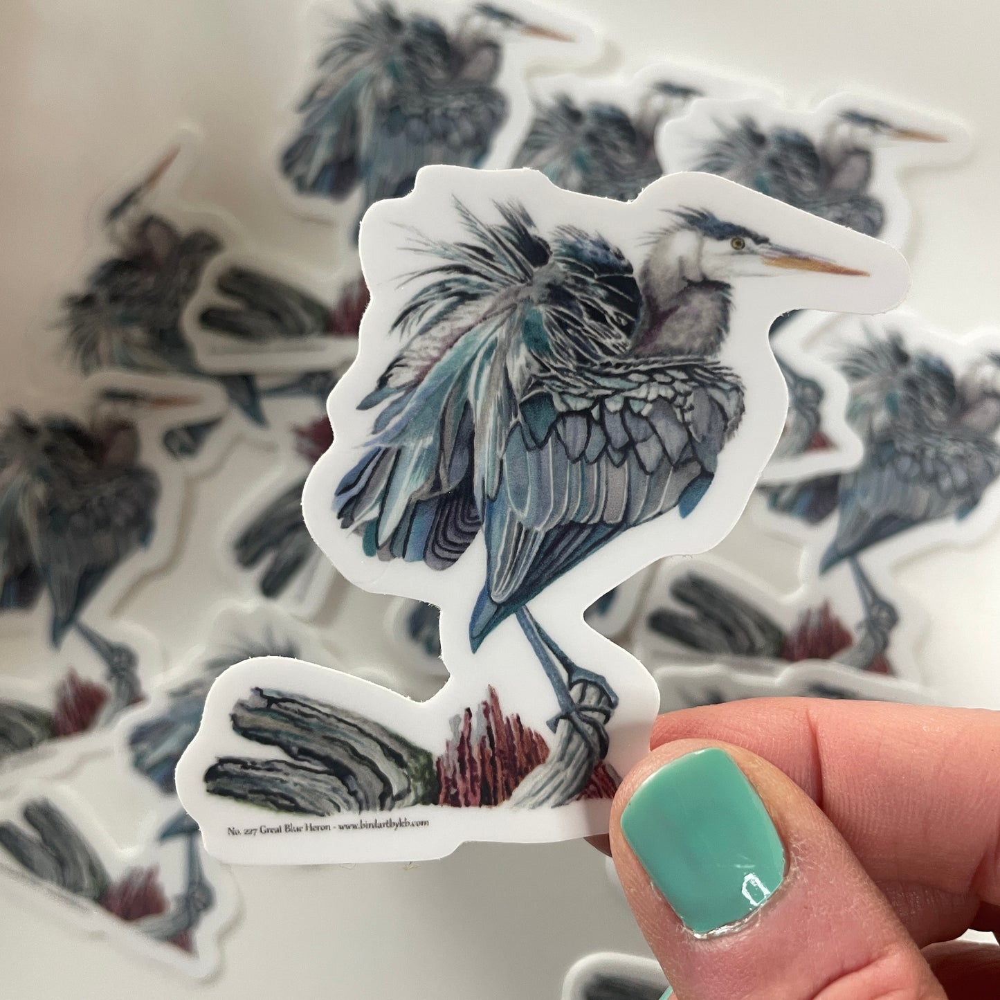 Great Blue Heron - Bird Art by KB - Sticker
