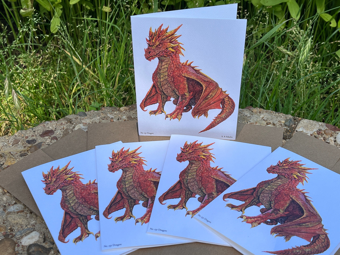 Dragon - Bird Art by KB - Notecard Set