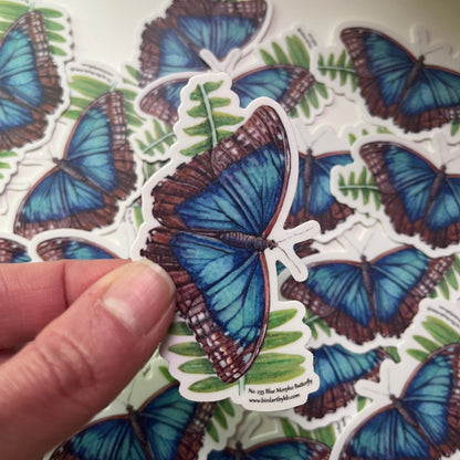 Blue Morpho - Bird Art by KB - Sticker