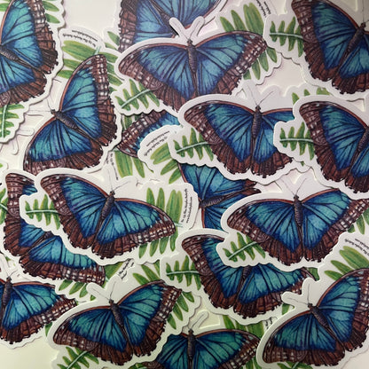 Blue Morpho - Bird Art by KB - Sticker